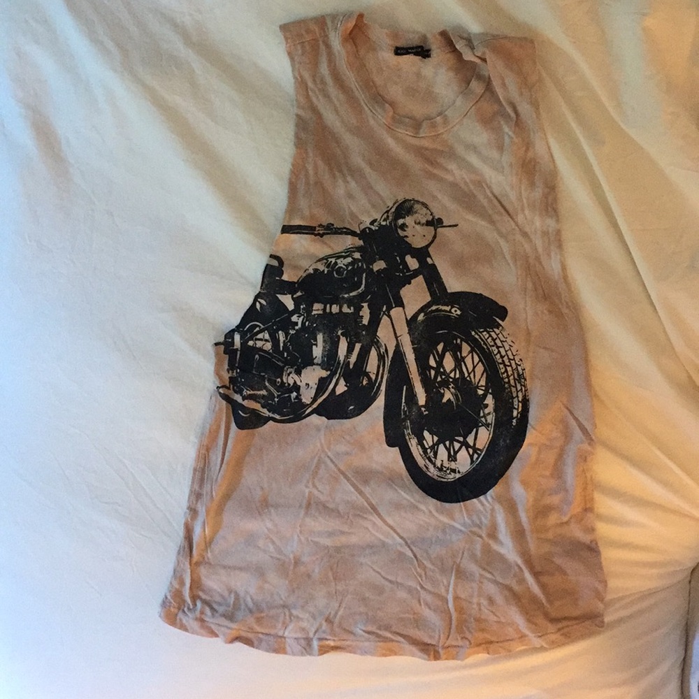 Low Side Motorcycle Print Graphic Tank